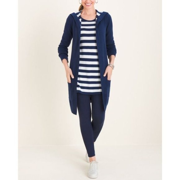 Chico's Zenergy Striped Blocked Tunic Sweater S - Picture 4 of 5